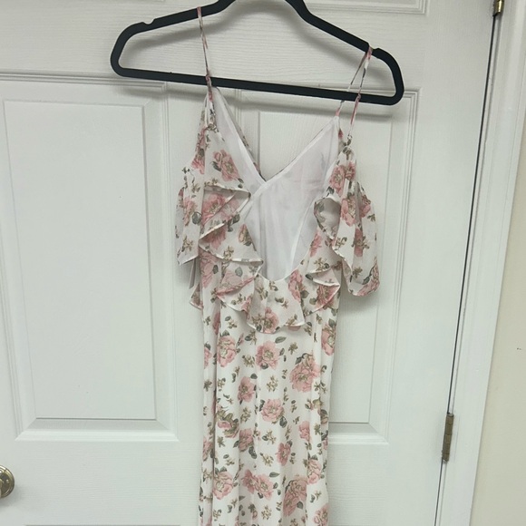 LPA Ruffle Neckline Adjustable Strap Maxi Dress NWT XXS - Picture 7 of 10